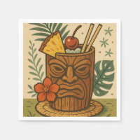 Tropical Retro Tiki Drink Hawaiian Luau Birthday 