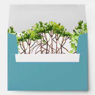 Tropical Return Address Envelopes Turquoise