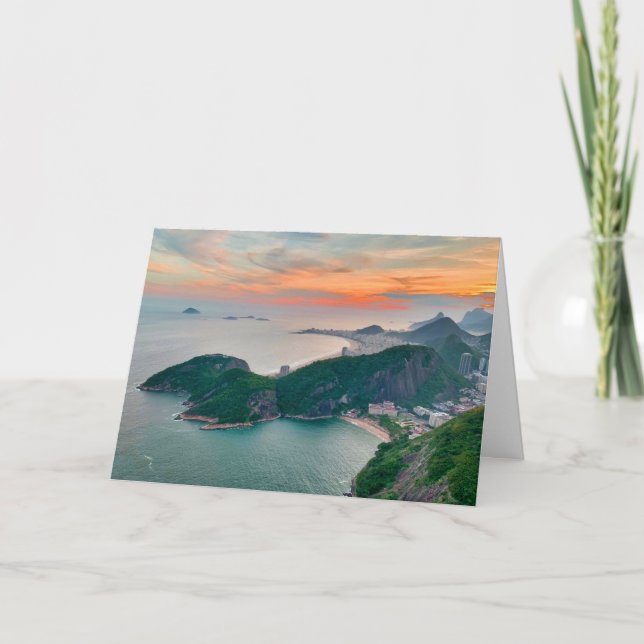 Tropical Rio de Janeiro Sunset Island City Card (Front)