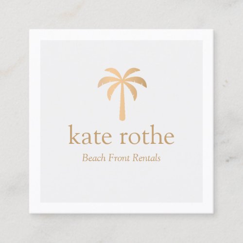 Tropical Rose Gold Palm Tree Calling Card