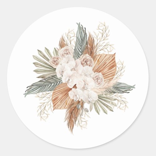 Tropical Roses Classic Round Sticker