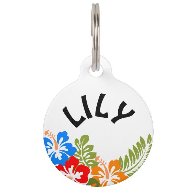 Tropical Round Pet Tag (Front)