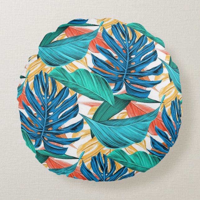 Tropical Round Pillow (Front)