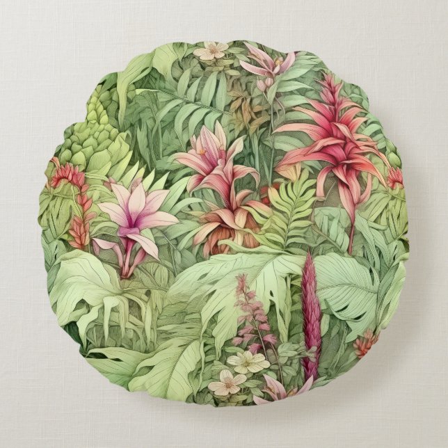Tropical  round pillow (Front)