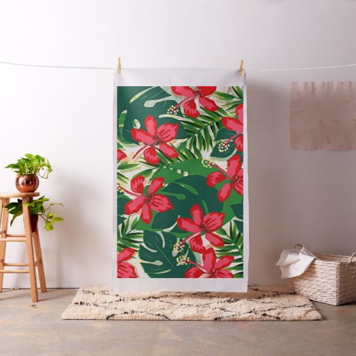 bright red tropical hibiscus flower wrapping paper, Zazzle