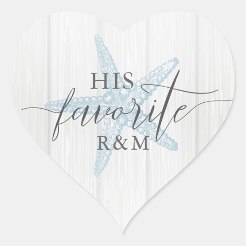 Tropical Rustic Beach Wedding His Favorite Heart Sticker