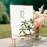 Tropical Rustic Palm Trees Beach Sand Wedding Table Number<br><div class="desc">For any further customisation or any other matching items,  please feel free to contact me at yellowfebstudio@gmail.com</div>