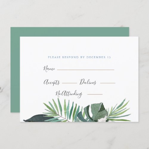 tropical rustic wedding suite teal invitation