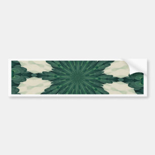 Tropical Sacramento Green and Silver Leaf Mandala. Bumper Sticker