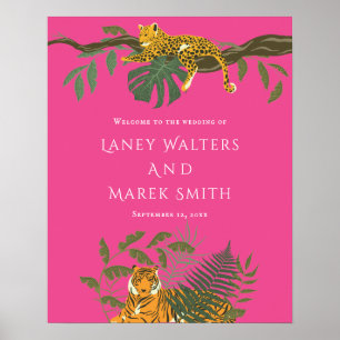 Tropical Safari Animal Wedding Welcome Sign