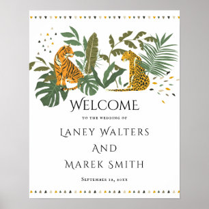 Tropical Safari Animal Wedding Welcome Sign