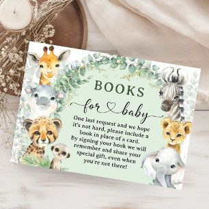 Tropical Safari Animals Baby Shower Books For Baby Enclosure Card