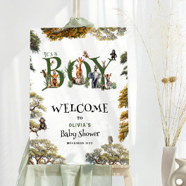 Tropical Safari Animals Baby Shower Welcome Foam Board
