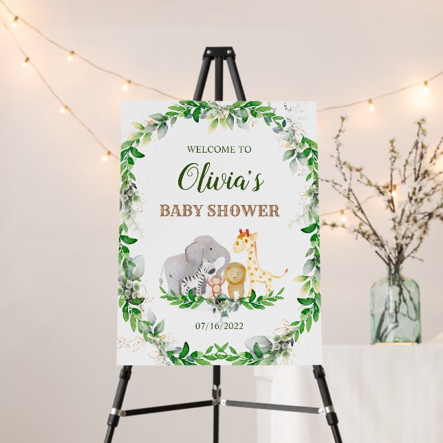 Tropical Safari Animals Baby Welcome Foam Board (In Situ (Stand))