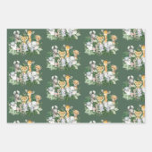Tropical Safari Animals Jungle Greenery Wild Party Wrapping Paper Sheets (Front 2)
