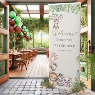Tropical Safari Baby Shower Welcome Retractable Banner