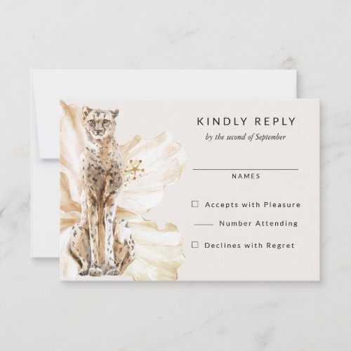 Tropical Safari Cheetah Wedding RSVP Reply