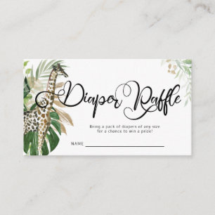 Tropical Safari Giraffe Baby Shower Diaper Raffle Enclosure Card