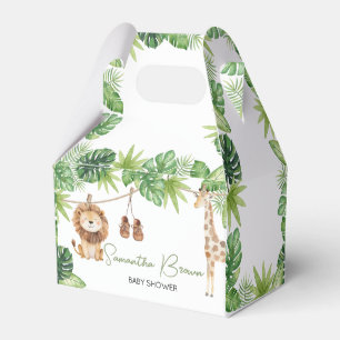 Tropical Safari Jungle Animals Baby Shower Favor Boxes