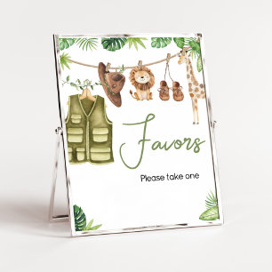 Tropical Safari Jungle Animals Baby Shower Favors Poster
