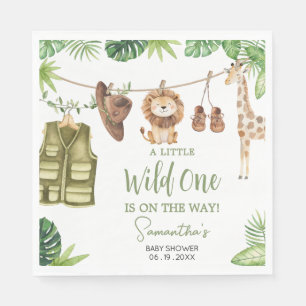 Tropical Safari Jungle Animals Baby Shower Napkins