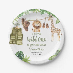 Tropical Safari Jungle Animals Baby Shower Paper Plates