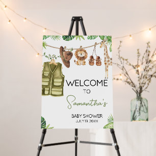 Tropical Safari Jungle Animals Welcome Sign
