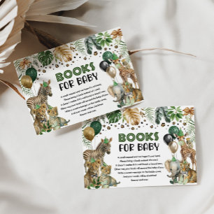 Tropical Safari Jungle Wild Animals Books for Baby Enclosure Card