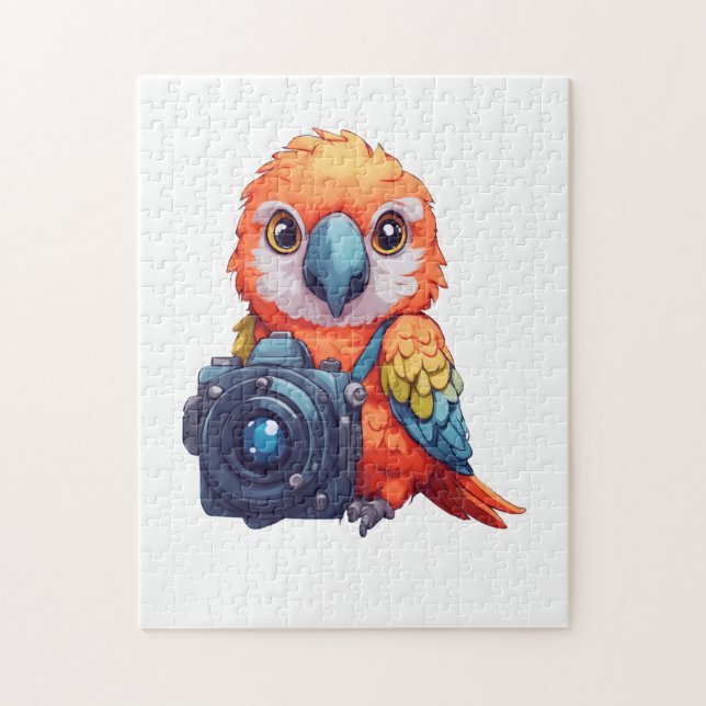 Tropical Safari Parrot Macaw Photographer Jigsaw Puzzle (Vertical)
