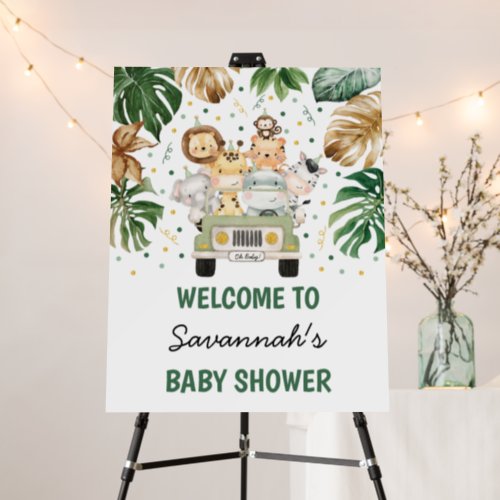 Tropical Safari Party Animals Baby Shower Welcome Foam Board