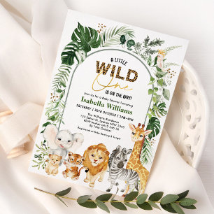 Tropical Safari Party Animals Wild One Baby Boy Invitation