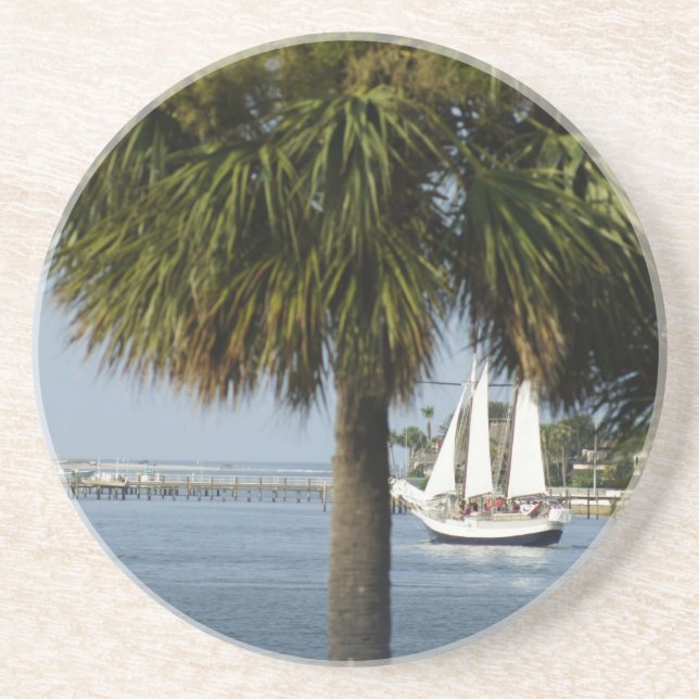 Tropical Sail Drink Coaster (Front)