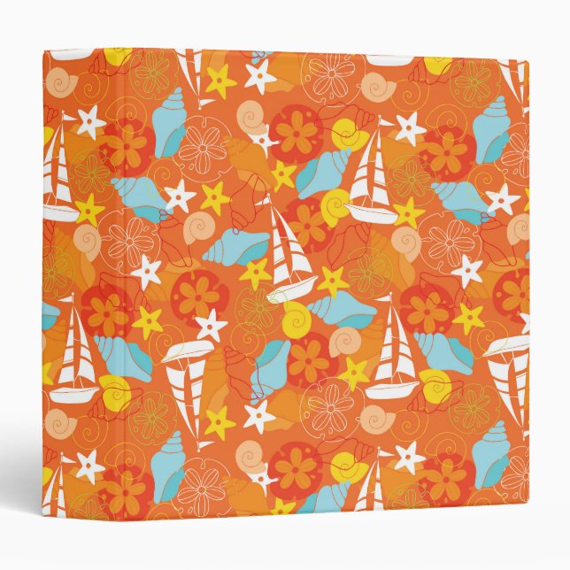 Tropical Sailboat Pattern Binder (Front/Spine)
