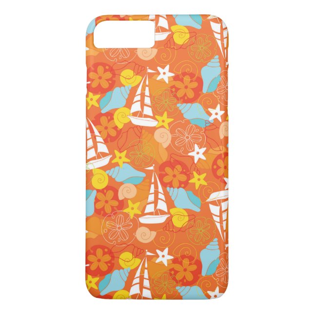 Tropical Sailboat Pattern Case-Mate iPhone Case (Back)