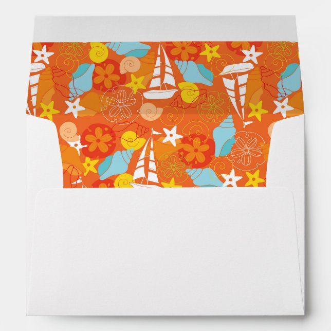 Tropical Sailboat Pattern Envelope (Back (Bottom))