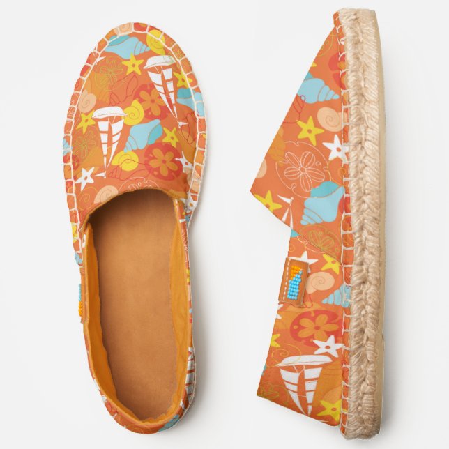 Tropical Sailboat Pattern Espadrilles (Side)