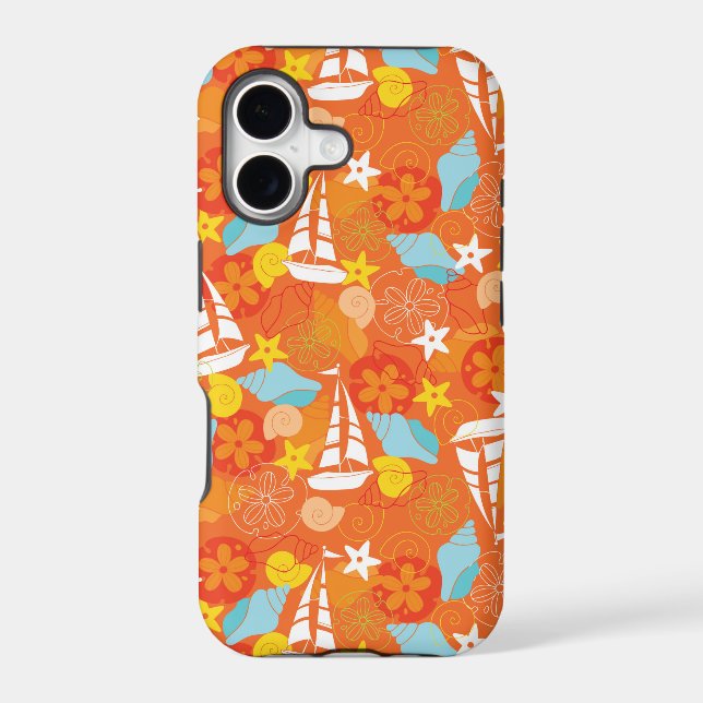 Tropical Sailboat Pattern Iphone Case (Back)