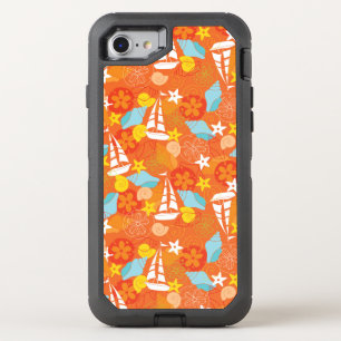 Tropical Sailboat Pattern OtterBox Defender iPhone SE/8/7 Case