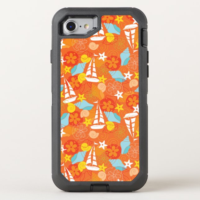 Tropical Sailboat Pattern Otterbox iPhone Case (Back)