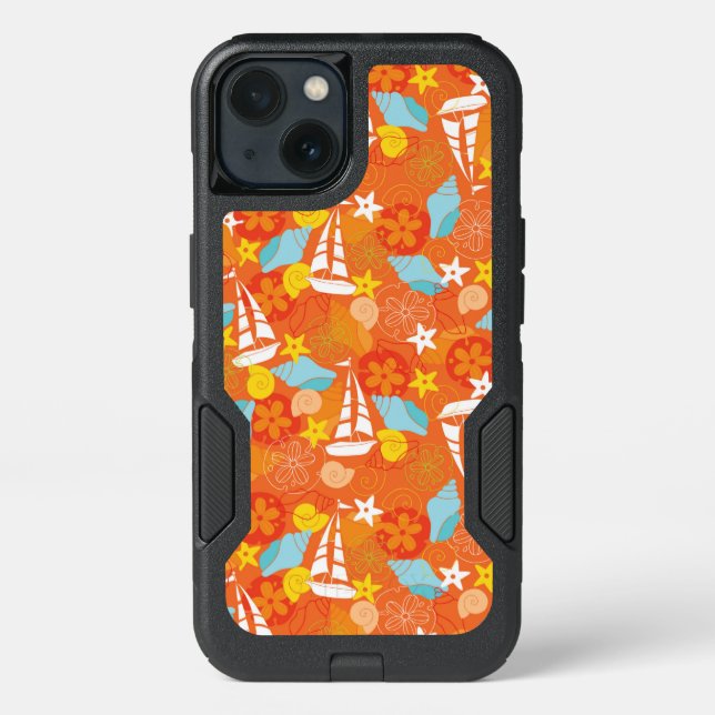 Tropical Sailboat Pattern Otterbox iPhone Case (Back)