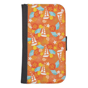 Tropical Sailboat Pattern Wallet Phone Case For Samsung Galaxy S4