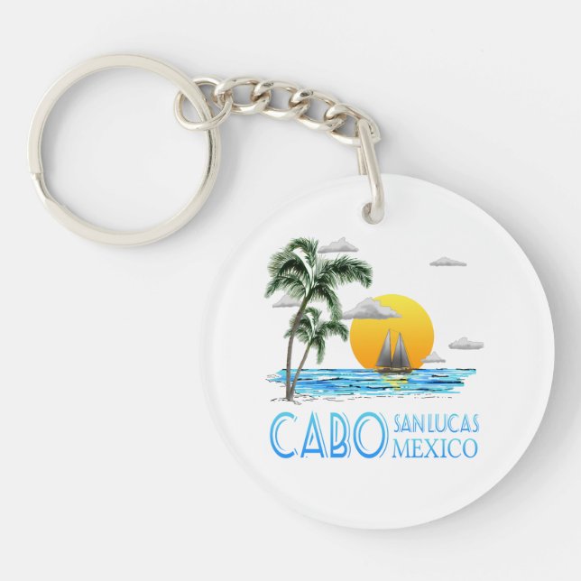 Tropical Sailing Cabo San Lucas Mexico Keychain (Front)