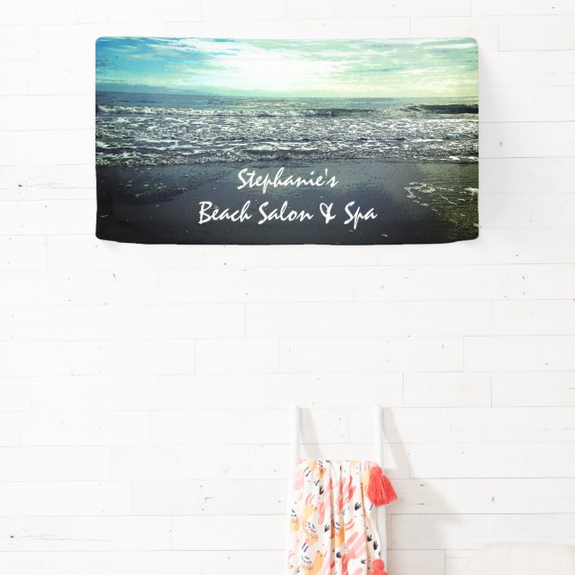 Tropical Salon Spa Beach Ocean Artistic Business Banner (Insitu)