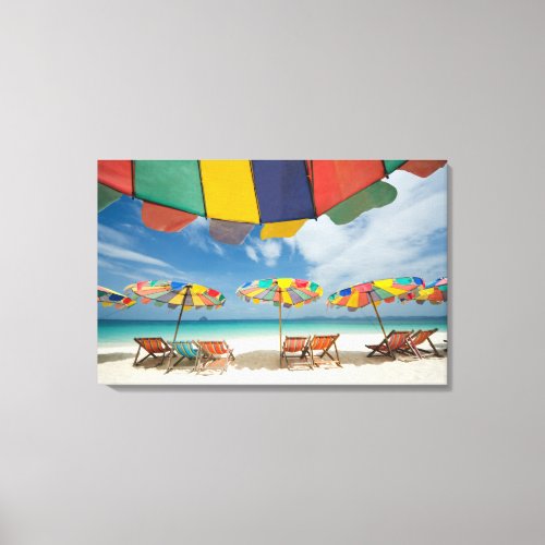 Tropical sand beach and turquoise sea 2 canvas print