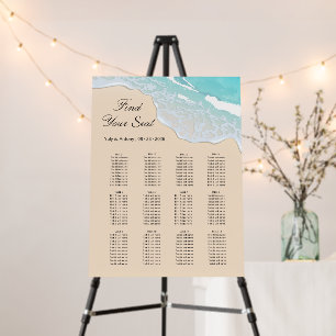 Tropical Sand Beach Coastal Wedding Guest Finder Foam Board