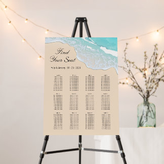 Tropical Sand Beach Coastal Wedding Guest Finder Foam Board