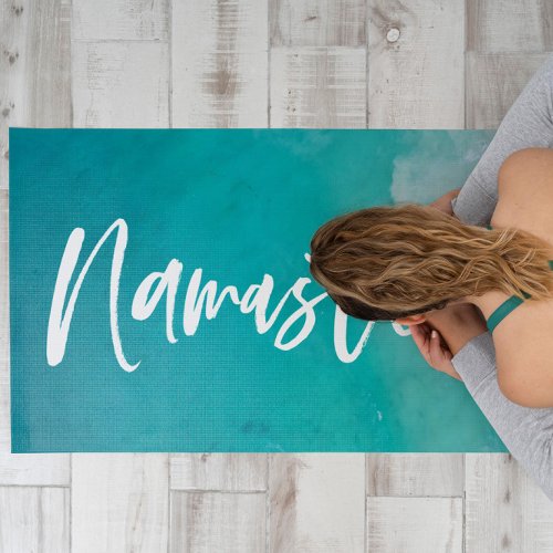 tropical sand beach ocean meditation personalized  yoga mat