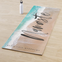 tropical sand beach ocean meditation personalized yoga mat