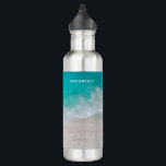 Tropical sand beach ocean personalized the adventu stainless steel water bottle<br><div class="desc">Tropical sand beach ocean personalized the adventure begins design.</div>