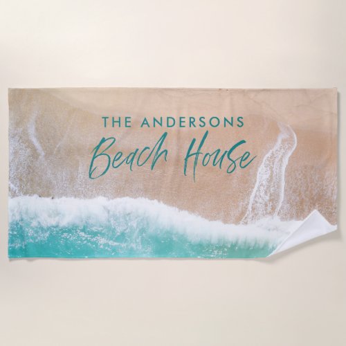 Tropical sand beach ocean sunny waves beach house  beach towel